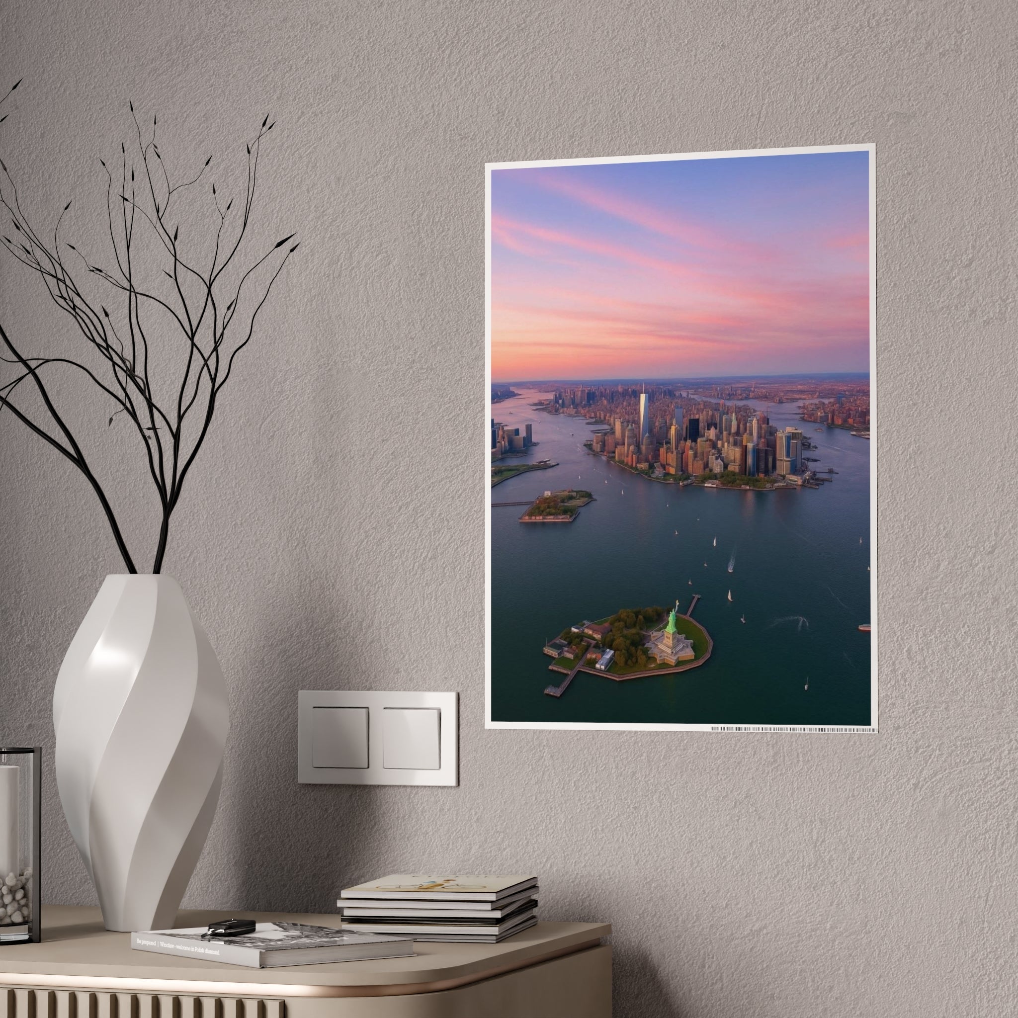 Glossy Art Poster of NYC Skyline, Wall Decor for Home, Office, New York City Gift, Landscape Print, Aesthetic Wall Art - DreamBrothers