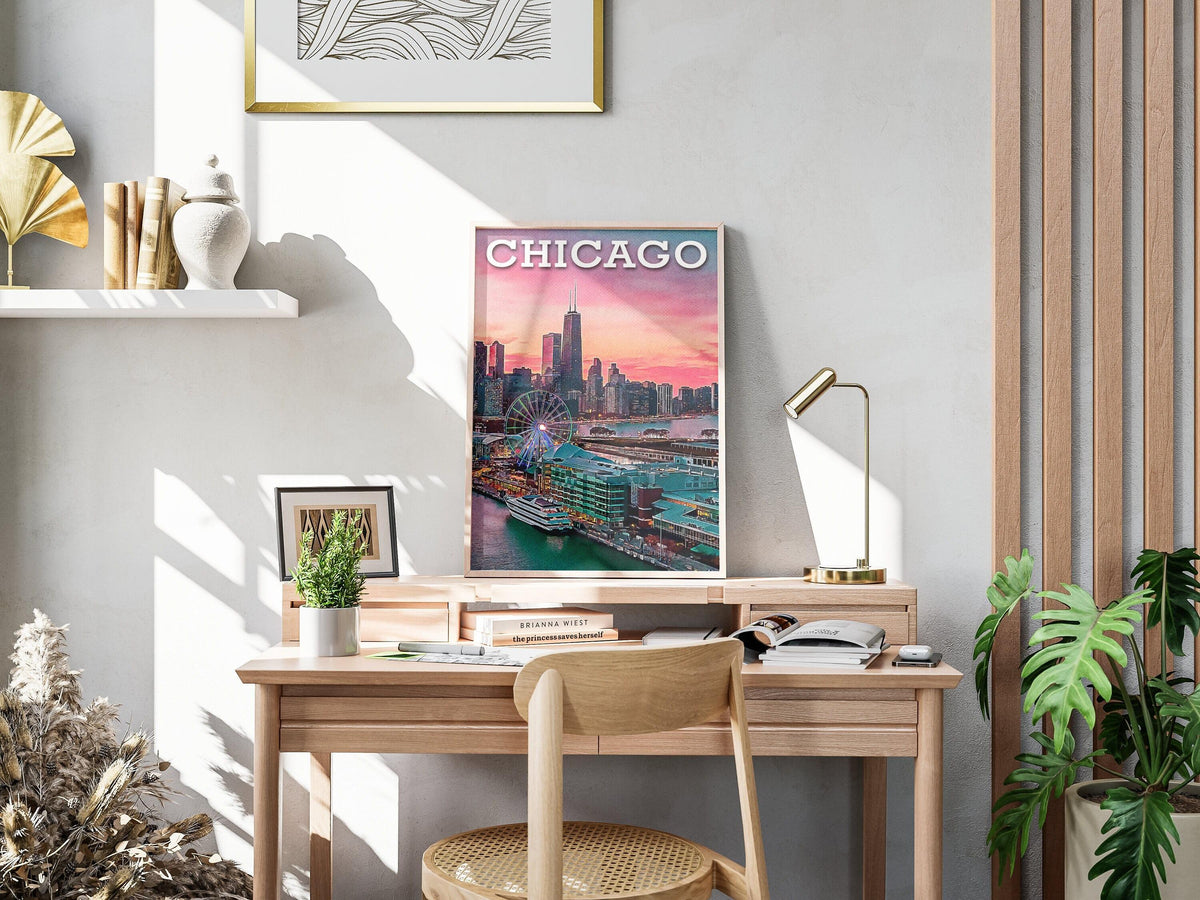 Chicago Colorful Skyline | Poster - DreamBrothers