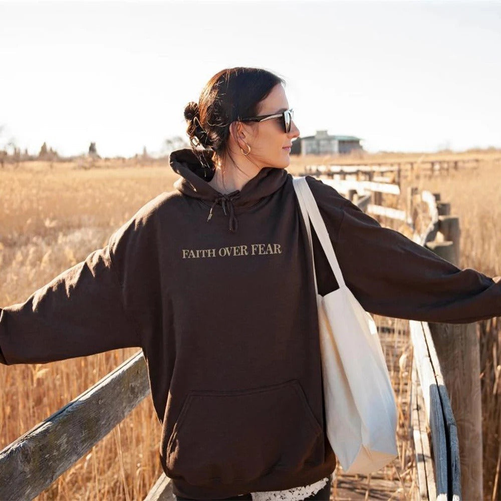 Faith Over Fear Christian Hoodie - DreamBrothers