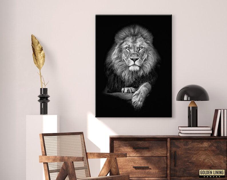 Leone in Bianco & Nero | Tela