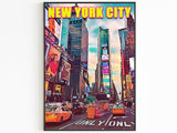 Times Square Print, Manhattan Colorful Wall Art, New York Retro Poster, NYC Movie, Vibrant USA Print, Aesthetic NY, Pop Travel Poster