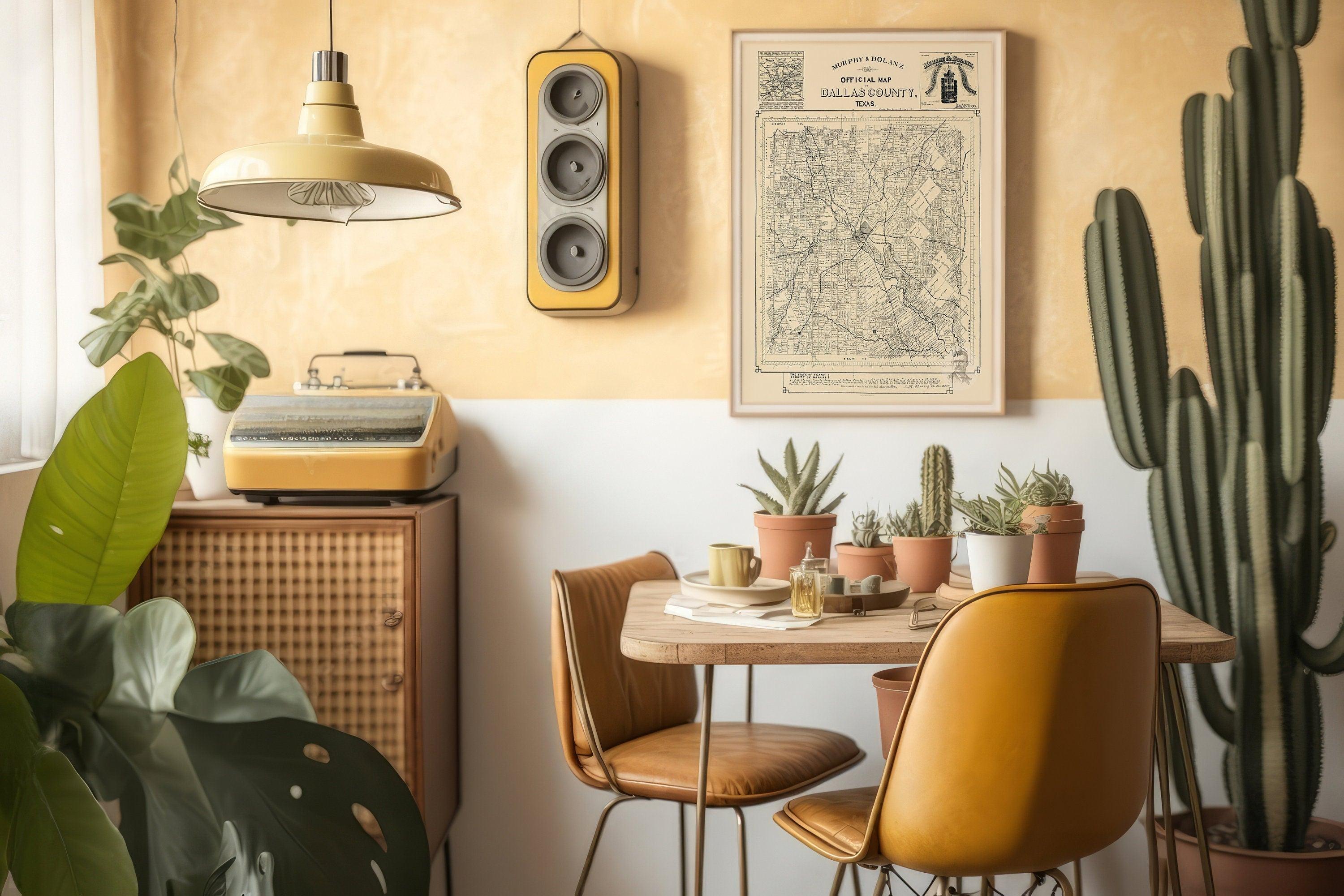 Dallas County Grunge Map, Texas Vintage Poster, USA Travel Gift, Printable Old City Map, Rare Item Collection, Wall Renovation