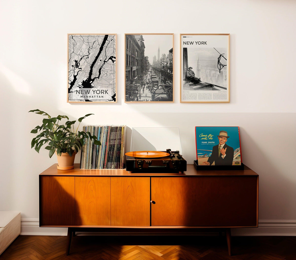 New York City Set of 3, Aesthetic Vintage Posters, Black And White Photo Gallery, USA Travel Gift, Vintage Gallery Set - DreamBrothers