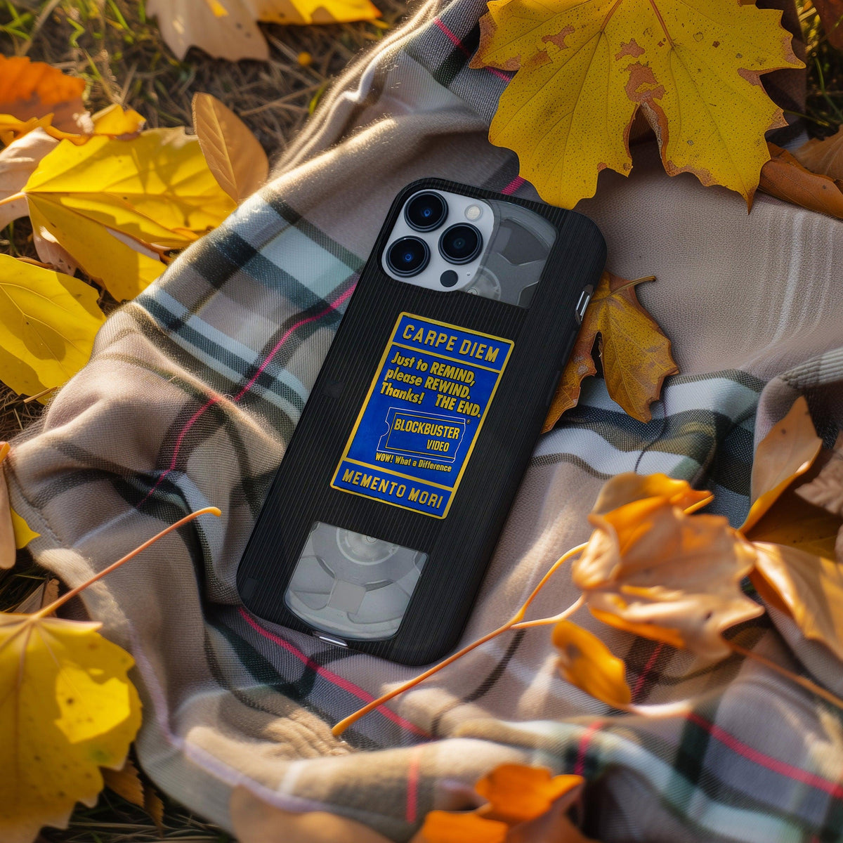 Memento Mori VHS Cassette Tape, Blockbuster Video Phone Case, Retro iPhone Cover, Stoic Quote, Motivational Movie Art, 90s Nostalgia Gift - DreamBrothers
